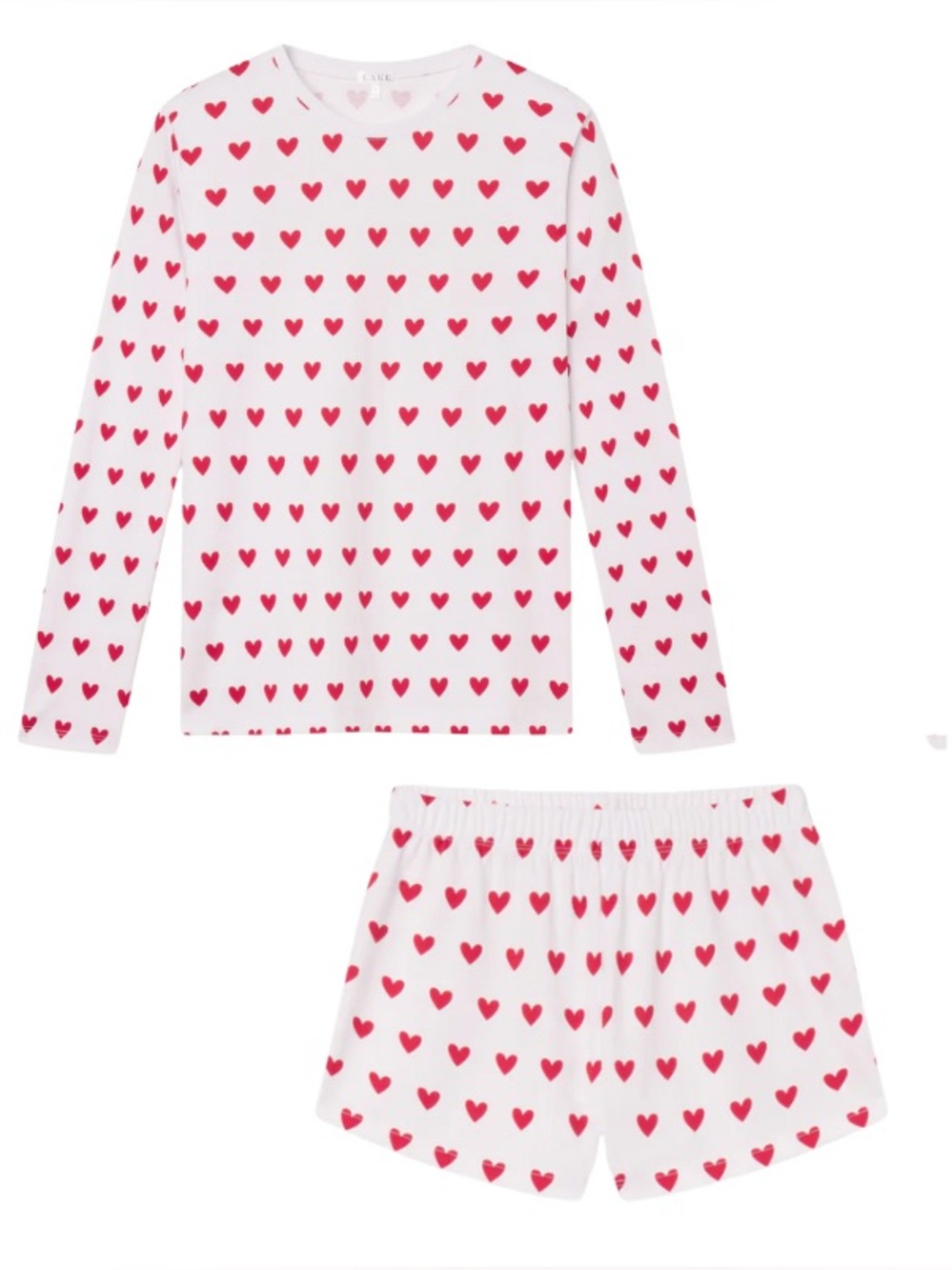 LAKE Red Heart Pajama Set